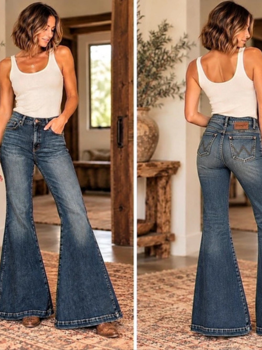 Wrangler Retro Bailey High-Rise Flare Jeans Blue Waist 31 X 30